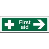 First Aid Sign First Aid with Right Arrow Vinyl 15 x 45 cm