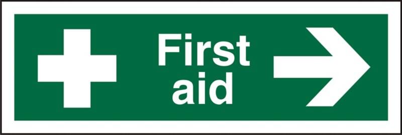 First Aid Sign First Aid Adhesive Plastic 10 x 30 cm