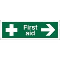 First Aid Sign First Aid with Right Arrow Plastic 10 x 30 cm
