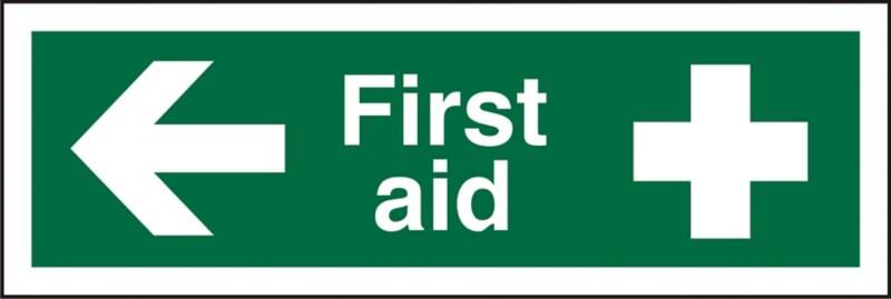 First Aid Sign First Aid Adhesive Plastic 10 x 30 cm