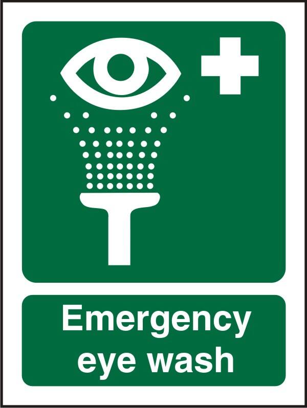 First Aid Sign Eye Wash Adhesive Vinyl 20 x 15 cm