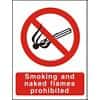 Prohibition Sign Naked Flames Plastic 20 x 15 cm
