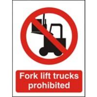 Prohibition Sign No Fork Lift Vinyl 30 x 20 cm