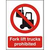 Prohibition Sign No Fork Lift Vinyl 40 x 30 cm