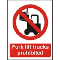 Prohibition Sign No Fork Lift Plastic 40 x 30 cm