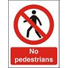 Prohibition Sign No Pedestrians Vinyl 20 x 15 cm