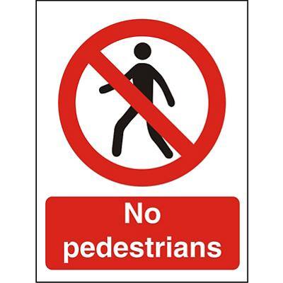 Prohibition Sign No Pedestrians Vinyl 20 x 15 cm