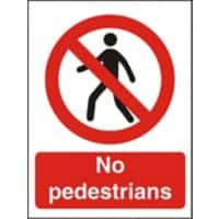 Prohibition Sign No Pedestrians Plastic 30 x 20 cm