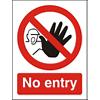 Prohibition Sign No Entry Plastic 20 x 15 cm