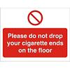 Prohibition Sign Cigarette Ends Vinyl 15 x 20 cm