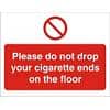 Prohibition Sign Cigarette Ends Plastic 15 x 20 cm