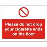 Prohibition Sign Cigarette Ends Plastic 20 x 30 cm