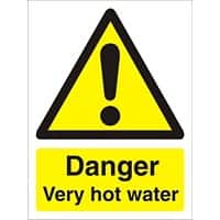 Warning Sign Very Hot Water Adhesive Vinyl 20 x 15 cm W0190SAV1