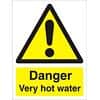 Warning Sign Very Hot Water Vinyl 20 x 15 cm