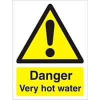 Warning Sign Very Hot Water Vinyl 20 x 15 cm