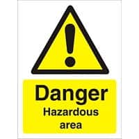 Warning Sign Hazard Area Adhesive Vinyl 20 x 15 cm