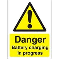 Warning Sign Battery Charging Vinyl 20 x 15 cm