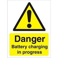 Warning Sign Battery Charging Vinyl 30 x 20 cm