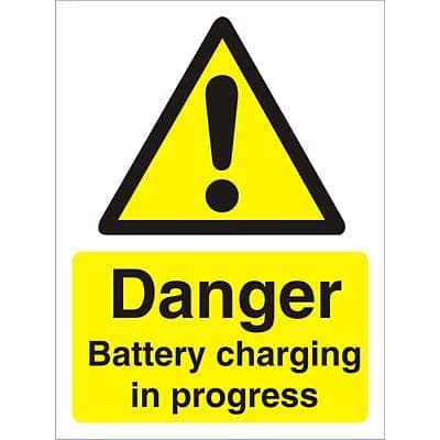 Warning Sign Battery Charging Plastic 20 x 15 cm