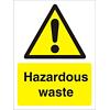 Warning Sign Hazardous Waste Vinyl 20 x 15 cm