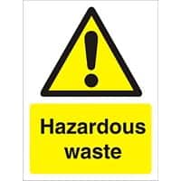 Warning Sign Hazardous Waste Plastic 30 x 20 cm