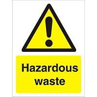 Warning Sign Hazardous Waste Plastic 40 x 30 cm
