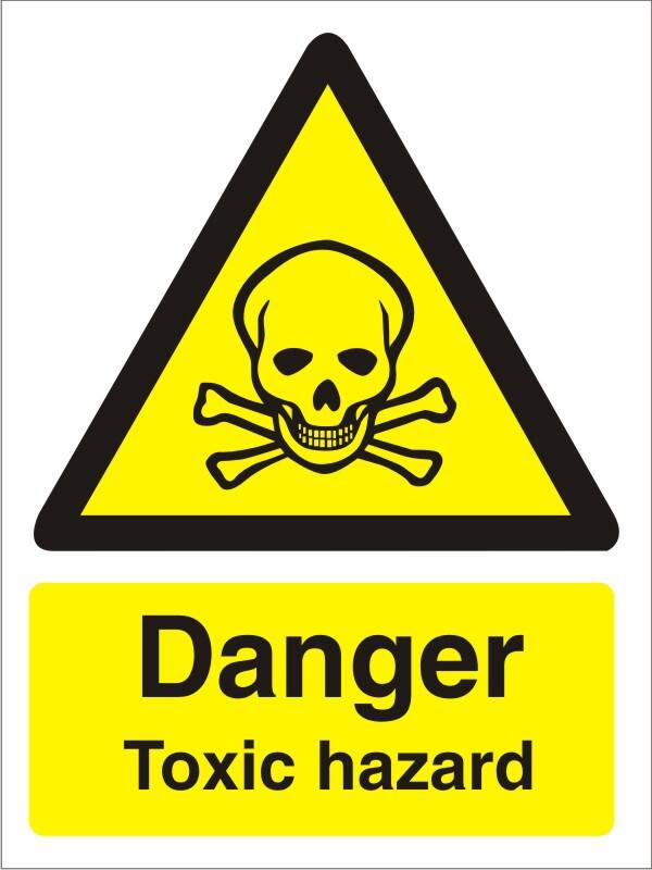 Warning Sign Toxic Hazard Adhesive Vinyl 20 x 15 cm