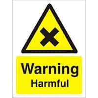 Warning Sign Harmful Adhesive Vinyl 20 x 15 cm