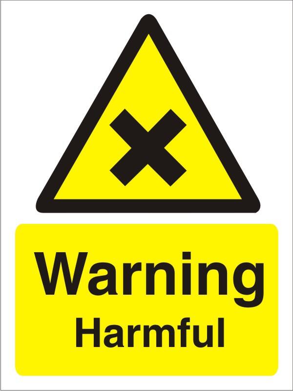 Warning Sign Harmful Adhesive Plastic 30 x 20 cm