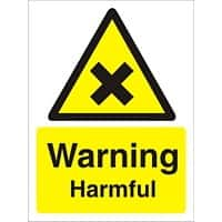 Warning Sign Harmful Plastic 30 x 20 cm