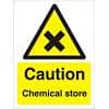 Warning Sign Chemical Store Vinyl 20 x 15 cm