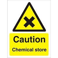 Warning Sign Chemical Store Vinyl 30 x 20 cm
