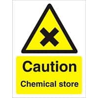 Warning Sign Chemical Store Plastic 20 x 15 cm