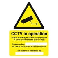 Warning Sign CCTV Vinyl 40 x 30 cm