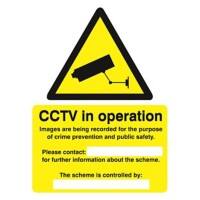 Warning Sign CCTV Plastic 30 x 20 cm