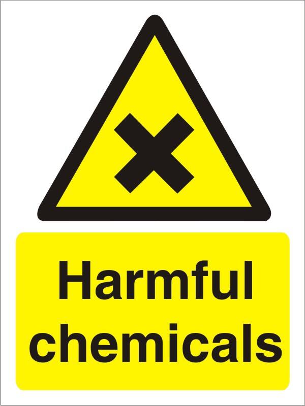 Warning Sign Chemicals Adhesive Vinyl 30 x 20 cm