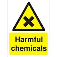 Warning Sign Chemicals Adhesive Plastic 20 x 15 cm