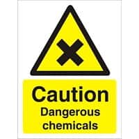 Warning Sign Chemicals Adhesive Vinyl 20 x 15 cm