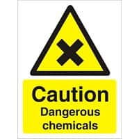 Warning Sign Chemicals Vinyl 20 x 15 cm