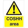 Warning Sign Coshh Area Vinyl 20 x 15 cm