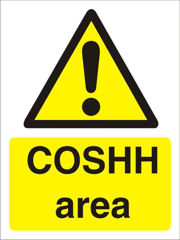Warning Sign Coshh Area Adhesive Vinyl 40 x 30 cm