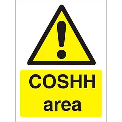 Warning Sign Coshh Area Plastic 20 x 15 cm