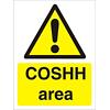 Warning Sign Coshh Area Plastic 30 x 20 cm