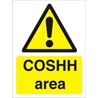 Warning Sign Coshh Area Plastic 40 x 30 cm