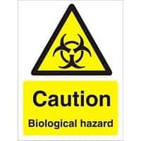 Warning Sign Biological Hazard Self Adhesive Vinyl 20 x 15 cm