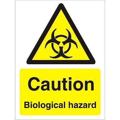 Warning Sign Biological Hazard Self Adhesive Vinyl 20 x 15 cm