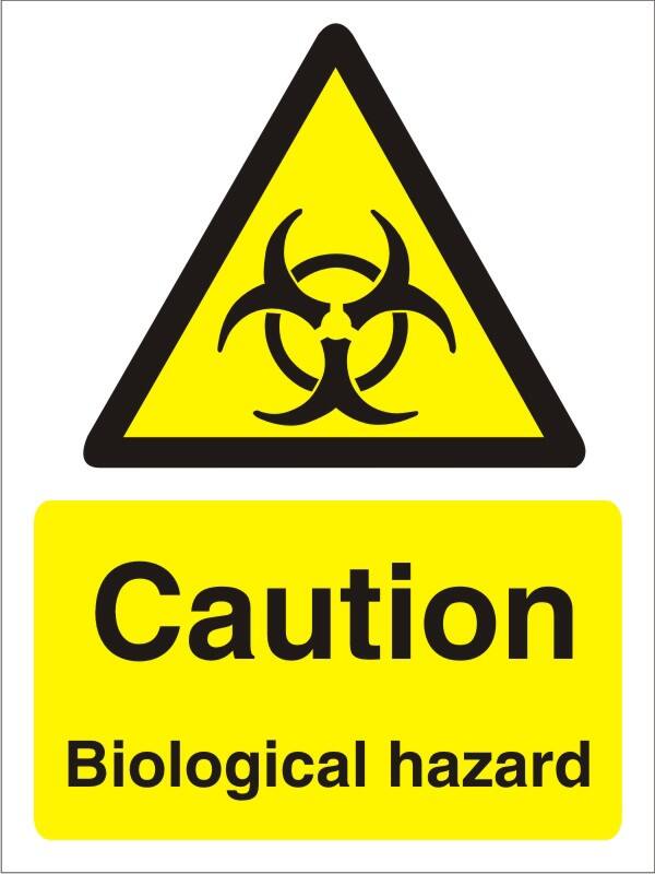 Warning Sign Biological Adhesive Vinyl 40 x 30 cm