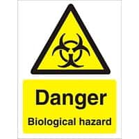 Warning Sign Biological Adhesive Vinyl 20 x 15 cm