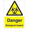 Warning Sign Biological Hazard Self Adhesive Vinyl 40 x 30 cm