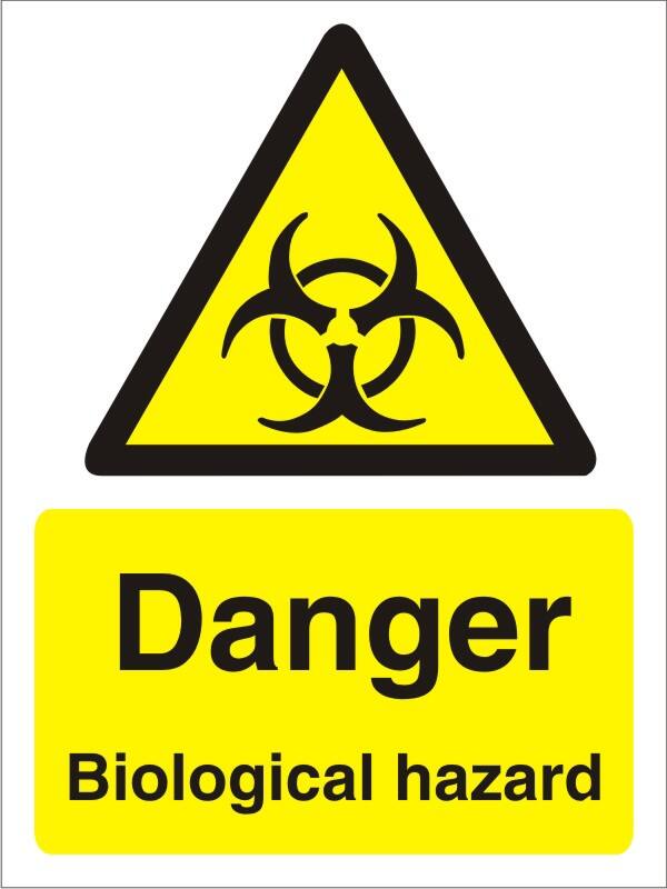 Warning Sign Biological Adhesive Plastic 30 x 20 cm